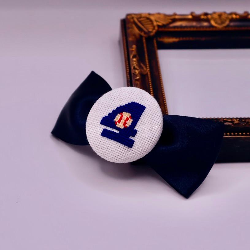 【オーダー可能】背番号　くるみボタンのヘアゴム　クロスステッチ刺繍 | 6枚目